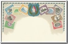 Briefmarkenkarte mit Guatemala Marken   (999)