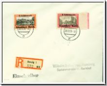 Mi-Nr. 728+729 gestempelt  auf Brief      (2158)