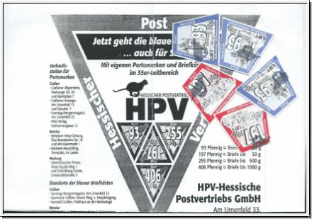 Privat Postmarken HPV-Hessischer Postvertrieb Gmbh   (5129)