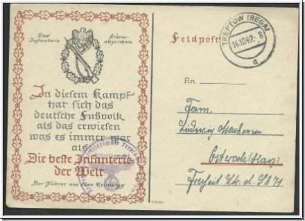 DR 1942-Feldpost-Vordruckkarte   (1049)