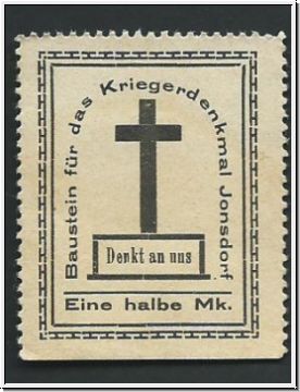 Gebhrernmarke  -Eine Halbe Mark.-Baustein fr das Kriegerdenkmal Jonsdorf  (5136)