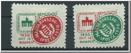 2 Vignetten von der IPOSTA 1930  in Budapest  (5142)
