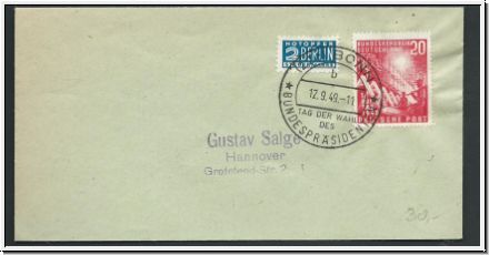 Sammler Brief EF 112 mit Sonderst.Wahl des Bundesprsidenten (2376)