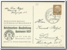 Privat Postkarte zur  Briefmarken-Ausstellung  Hannover 1937 (523)