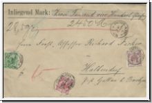 1891,gesiegelter Wertbrief  ber 2450 Mark   (2150)