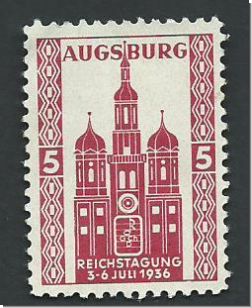 Spendenmarke 5 pf. Augsburg Reichstagung 1936    (5121)