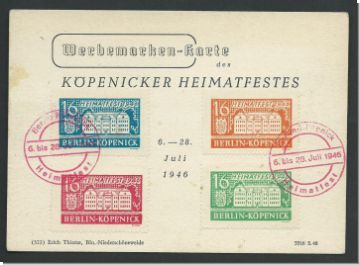 Vignetten, Werbemarken, Berlin-Kpenick  1946    (5128)