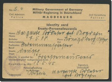 Ersatz-Personalausweis  Militr-Regierung in Deutschlang MAGDEBURG   (1060)