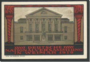 offiziele Postkarte -Nationalversammlung in Weimar 1919-  (2322)