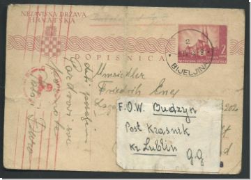 Postkarte  Kroatien/Zagreb 1943 Zensur    (2397)