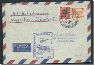 Helikopter Postflug  Wuppertal-Elberfeld 1951   (2398)