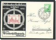 Privat Postkarte zur  Briefmarken-Ausstellung in Erfurt 1937 (522)
