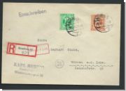 Hamburg  Einschreibezettel mit zustzlicher  Gebhrenzettel    (2181)